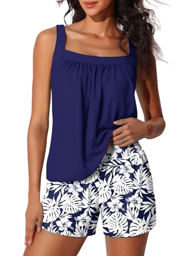 Summer Mae Blouson Womens Tankini Swimsuits 2026 Modest Tummy Control