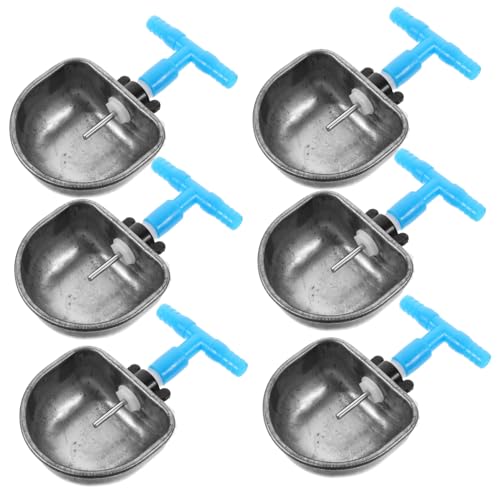 Toddmomy Rabbit Drinking Device 6pcs Metal Bowl Set Auto Water Feeder Bunny Water Feeder