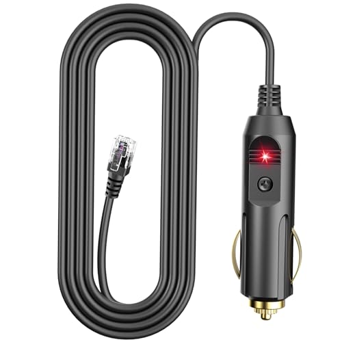Radar Detector Power Cable Compatible with Escort Max 360 passport 9500ix Valentine One Radenso XP/SP Beltronics Pro RX65 DFR6 DFR7 Replacement Radar Detector Power Cord with RJ11 Ports 6.5ft