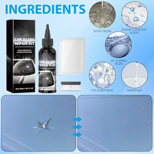 Image of 2PCS Upgrade Car Windshield Crack Repair Kit, Glass Repair Liquid for Cracks Glass Cracks Gone Repair Kit Windshield Repair Kit, Quick Fix Windshield and Glass Repair Tools for Chips and Cracks
