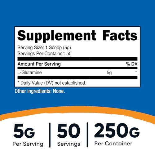Image of Nutricost L-Glutamine Powder 250 Grams