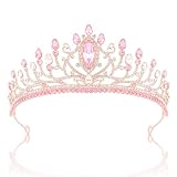 CUBACO Pink Crystal Tiaras for Women, Pricess Crown and Tiaras for Women Girls Princess Birthday Party Decorations Bride Headband Hair Accessories for Prom Wedding Halloween