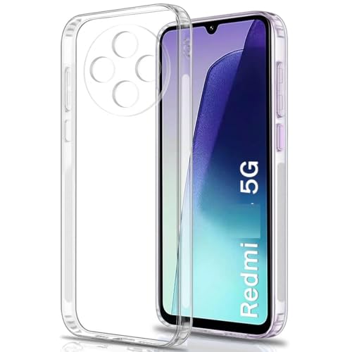 Image of COVERBLACK Soft Rubber Back Cover Compatible Model for Mi Redmi 14c 4G - Transparent