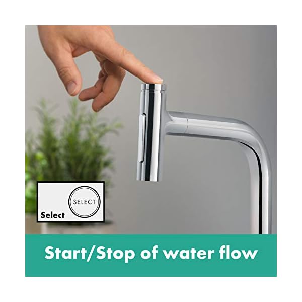 hansgrohe Metris Select Einhebel-Küchenarmatur (Komfort-Höhe 240 mm, mit Ausziehauslauf und Schlauchbox) Chrom – Bild 4