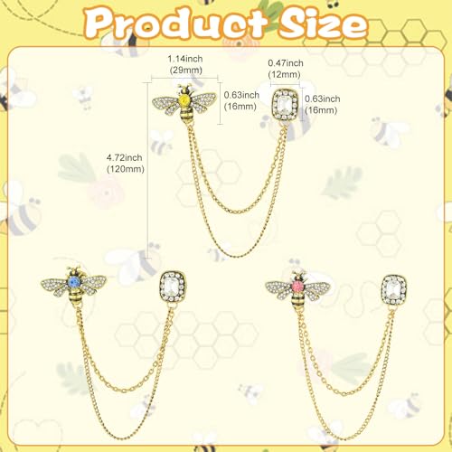 Image of Ipotkitt Bee Rectangle Biology Theme Fruit Vegetable Snake Ice Cream Brooches Insect Dessert Strawberry Lapel Pins for DIY Jewelry Craft Clothes Decor