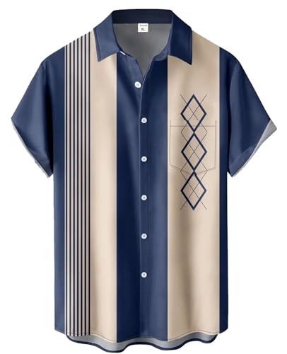 Materiale di qualità: 100% poliestere, asciugatura rapida, delicato sulla pelle, tessuto ultra morbido, non sbiadisce. La leggera camicia a maniche corte Royal Blue Royal Blue Stripes ti dà una sensazione di comfort, facendoti sentire fresco in una calda giornata estiva.