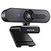 Jelly Comb Webcam 1080P HD con copriobiettivo, Microfono Stereo con videocamera Web autofocus per Computer, Skype, Chat Video e Registrazione, Nero