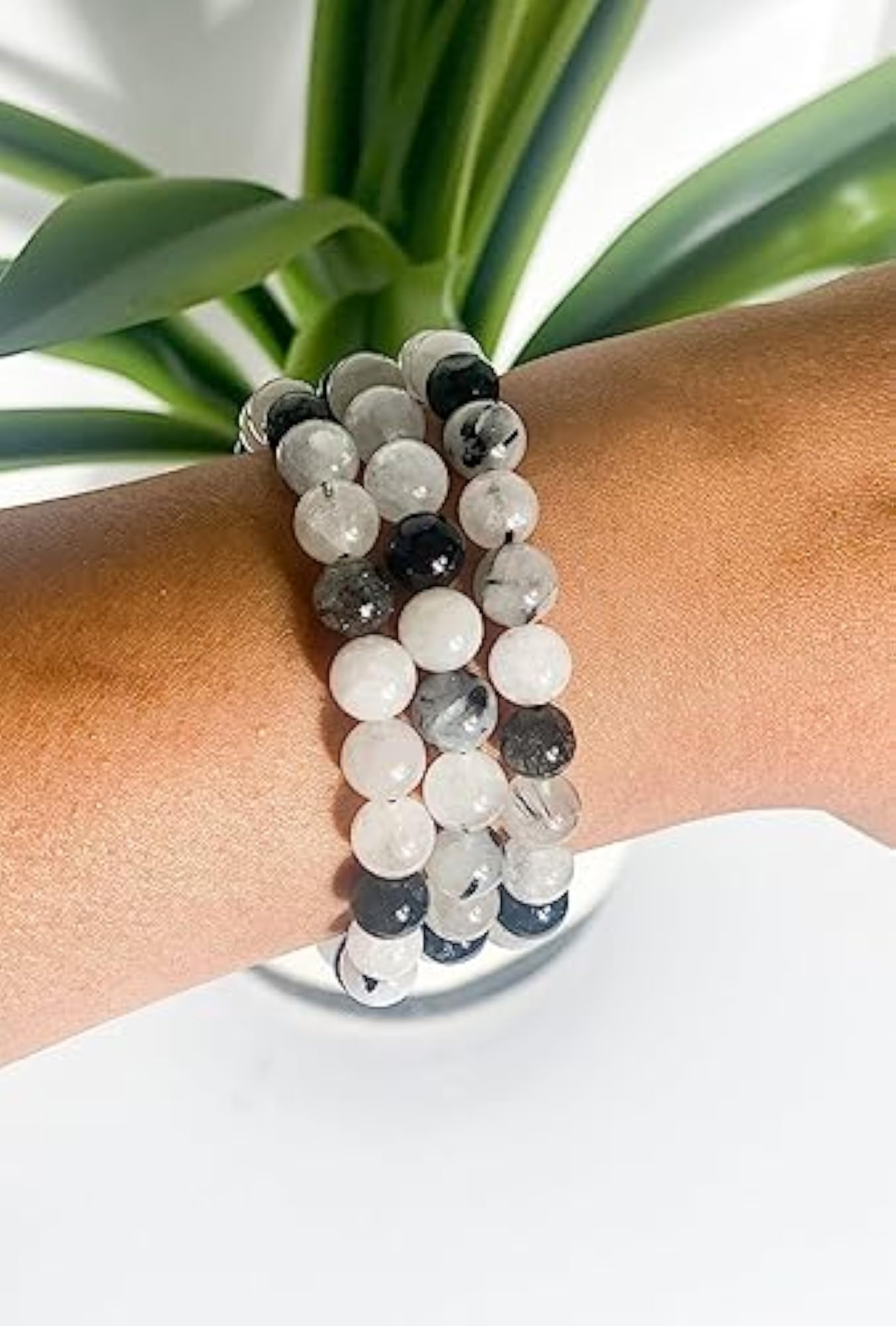 Black Rutilated Quartz Empath Protection Bracelet, 8MM
