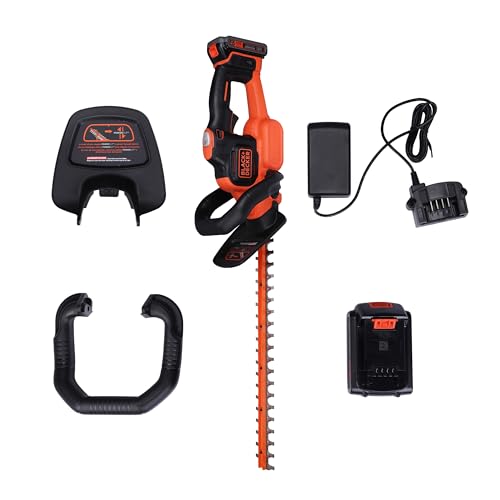 Image of BLACK+DECKER GTC18502PCF Cordless Hedge Trimmer with 18V Li-ion Battery & Charger | Cutting Width 50 cm | POWERCOMMAND Button for Extra Boost | Suitable for Home Gardens,1 Year Warranty