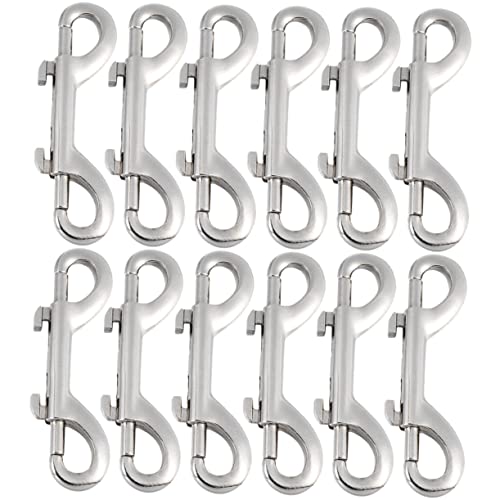 Mipcase 12 Pack Dog Leash Connector Hooks Metal Snap Hooks Double-Ended Heavy Duty for Dog Leashes Bag Straps Luggage Zinc Alloy