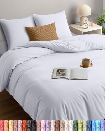 Utopia Bedding Housse de Couette 220x240 cm avec 2 Taies d'oreiller 65x65 cm (Blanc) - Parure de lit 220 x 240 cm - Ensembles de Housses de Couette en...