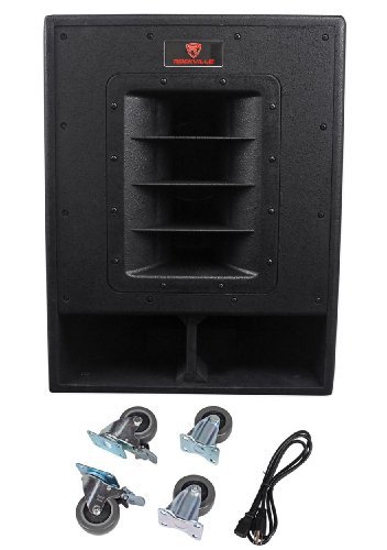 rockville rbg15fa 2400w active powered subwoofer 15-inch folded horn design 600w rms high spl output for djs and live events