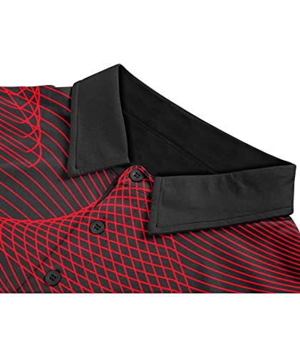 Zity Golf Polo Shirts For Men Short Sleeve Athletic Tennis T-Shirt 035-Red-L #TOP3