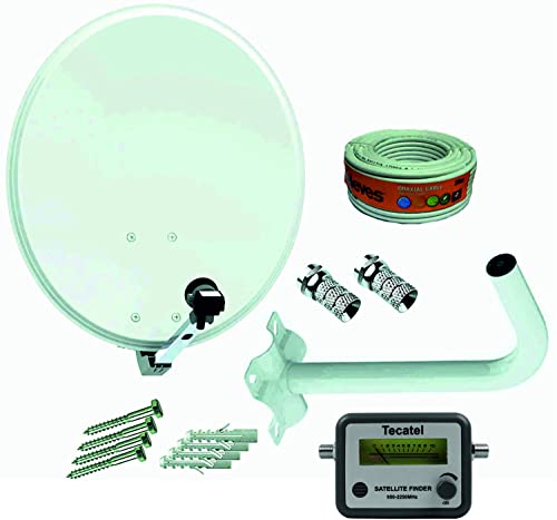 Kit Antena parabólica 60cm Tecnovoz + Soporte Pared + Rollo 20m + LNB Universal (Sat)