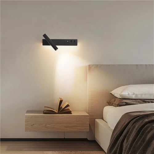 Lámpara de pared LED con interruptor USB y luz cálida para interior 6