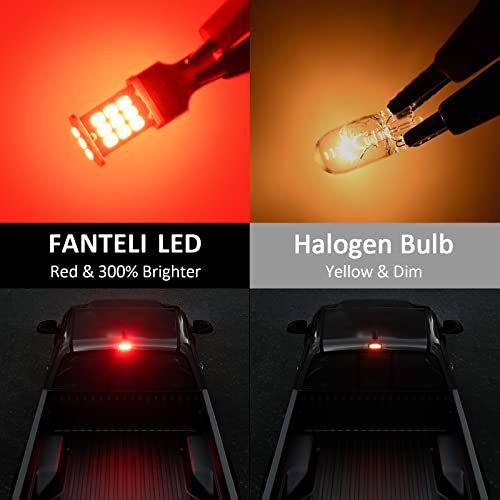 Fanteli 912 921 Led Bulb, Strobe Flashing 3Rd Third Brake Center High Mount Stop Light, 300% Brighter Non-Polarity T15 906 904 902 W16W Brilliant Red #TOP2