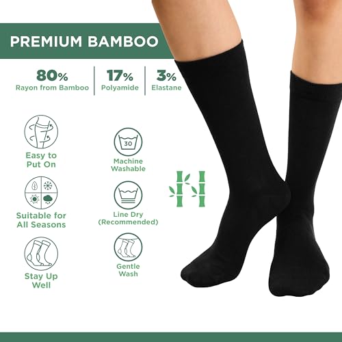 Bamboo Dress Socks, UltraSoft, Thin, Breathable, Seamless Toe, Casual, for Man and Women 4 Pairs3