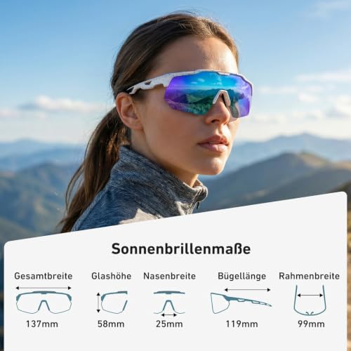 HAAYOT Schnelle Brille, Sportbrille, Fahrradbrille für Herren und Damen – 24g leichter TR-90-Rahmen, polarisiert und UV400… – Ansicht 3