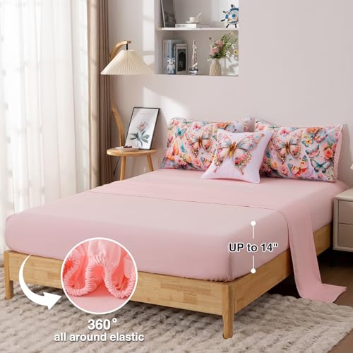 Image of A Nice Night Colorful 3D Butterfly Bedding Full Kids Comforter Set