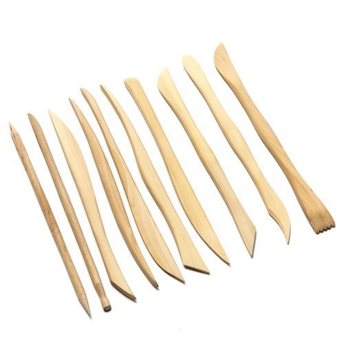 Asian Hobby Crafts Wooden Carving Modelling Tools High Quality Double Heads Pottery Clay Ceramic Polymer Paper Mache Sculpture: 10 Pcs : 1 Pack