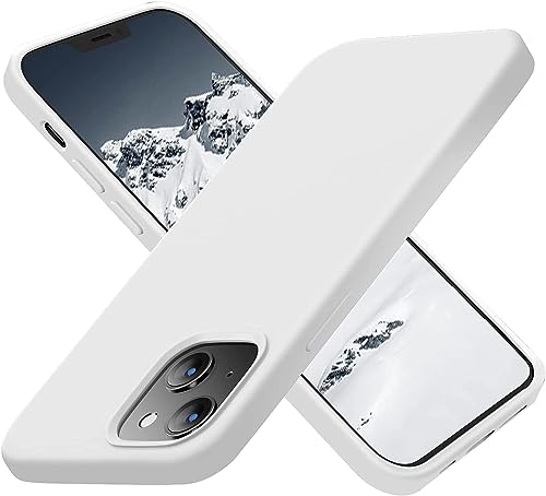 Image of NAFS Silicone Case Compatible with iPhone 14 | Camera Protect Microfiber Lining Cover | Case Cover for iPhone 14 (White)