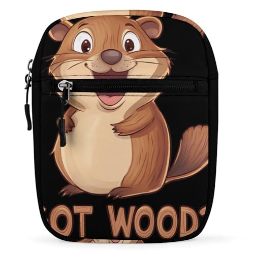 Beaver Got Wood Women's Cute Small Mini Crossbody Bag Top Zip Sling Square Shoulder Bags