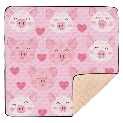 Kigai Cute Pigs Baby Play Mat for Floor and Playpen 50x50 inch Non-Slip Baby Activity Playmat Waterproof Foldable Crawling Mat for Infants Toddlers