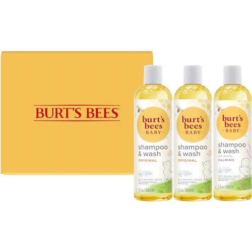Image of Burt's Bees Baby Shampoo & Wash Set, Tear Free Non Irritating Soap, Gentle Plant Based Formula, Pediatrician Tested, 2 Original + 1 Lavender - 12 oz (Pack of 3)