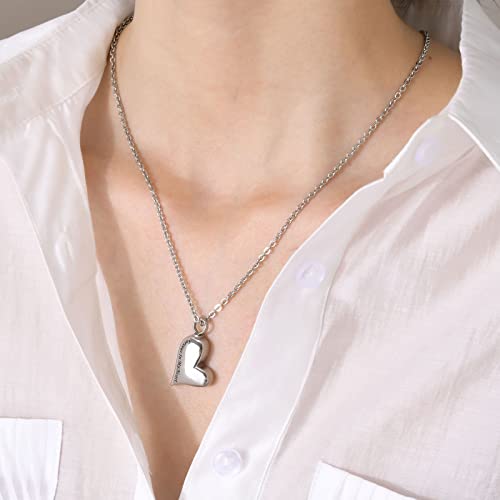 VNOX Heart Urn Necklace for Ashes - Memorial Cremation Jewelry for Ashes,Forever in My Heart Urn Locket for Ashes Stainless Steel Urns Pendant Keepsake Jewelry2