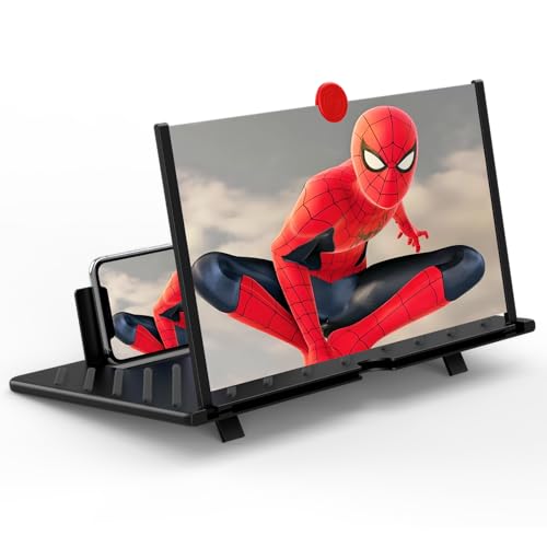 Image of 20 inch Screen Magnifier for Smartphone,3D HD Screen Expanders for Movies, Videos, and Gaming, Screen Magnifier with Adjustable Angle Design Amplifier Desktop Magnifying for Seniors Reading (Black)