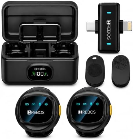 Microfone de Lapela Sem Fio Duplo USB-C Lightning iPhone Android ...