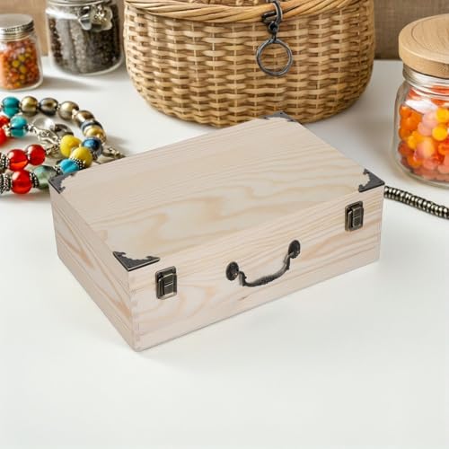 Boîte en bois de pin pour souvenirs coffret créatif à customiser - 8