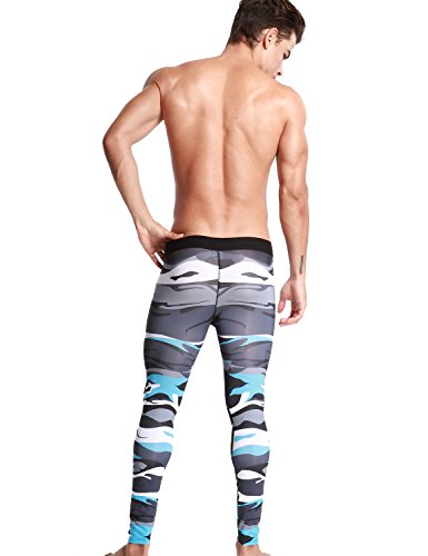 SEOBEAN Mens Low Rise Underwear Pants Long John Sports Leggings Tights3