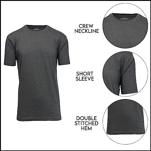 Galaxy by Harvic Men's 6-Pack Short Sleeve Casual Basic Crew Neck Cotton Blend Classic Tee (S-3XL)3