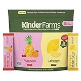 KinderFarms Kids Daily Hydration Electrolyte Powder – Drink Mix Packets (Variety Pack, 28 Count), No Artificial Dyes, Sweeteners or Flavors - Vegan, Non-GMO, Gluten-Free, FSA-HSA