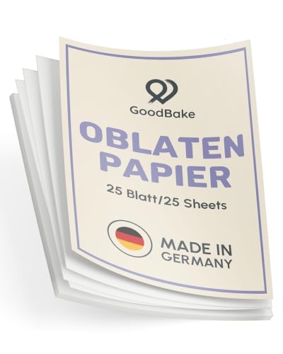 GoodBake Oblatenpapier 25 Blatt DIN A4 Esspapier zum Bedrucken Bemalen Wafer Paper essbare Tortendeko Fototorten vegan glutenfrei