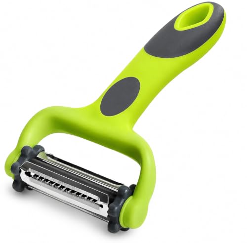 Image of LOTERO Peeler for Vegetables and Fruits | Stainless Steel 3-in-1 Vegetable Peelers for Kitchen | Multi-Functional Slicer, Shredder & Julienne Blades | Ideal Used for Carrots, Cucumbers & More