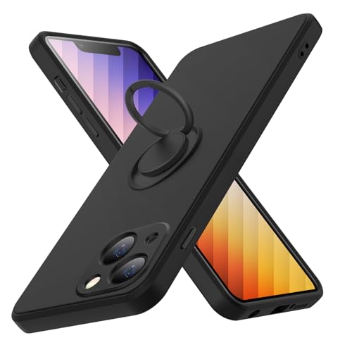 TLOMPLO �Ή� iPhone 13 mini �p�� �P�[�X �����O�t�� �ϏՌ� �V���R�� ���^ �J�o�[ �X���� tpu ����\�� �w��h�~ �A�C�t�H�� 13 mini �p �J�o�[ �_�炩�����n �ČRMIL�K�i ���΂݂Ȃ� �����Y�ی� ����~�� �_�