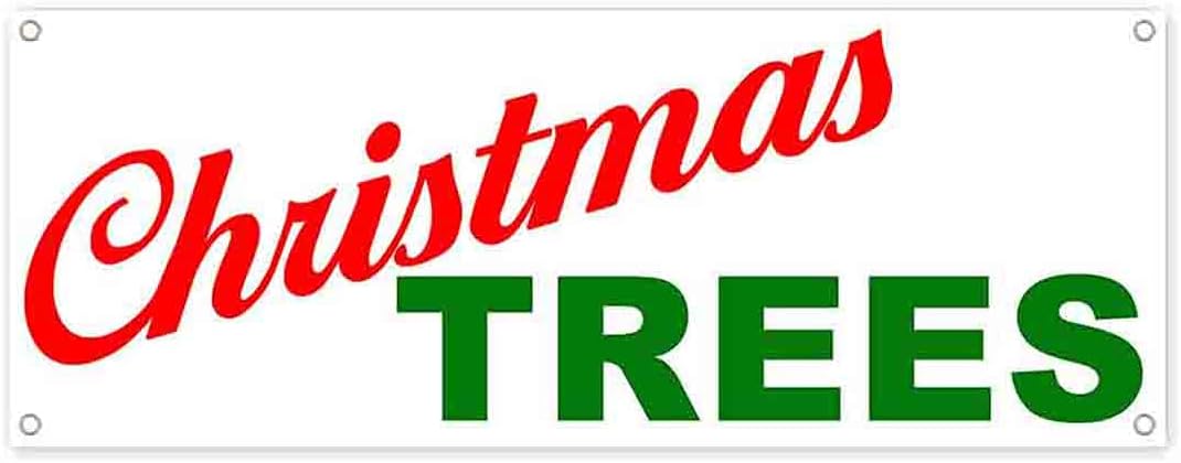 Christmas Trees 13 oz Banner | Non-Fabric | Heavy-Duty Vinyl Single-Sided with Metal Grommets