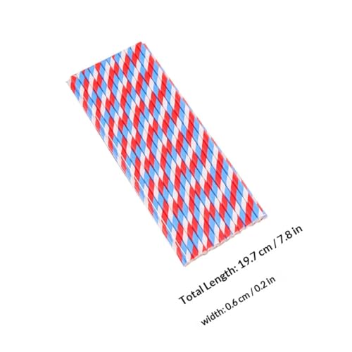 150 pitillos de papel desechables rayados azul y rojo miniatura 2
