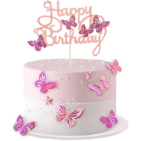 MILIYUKI 13-Piece Butterfly Cake Topper Set Cover