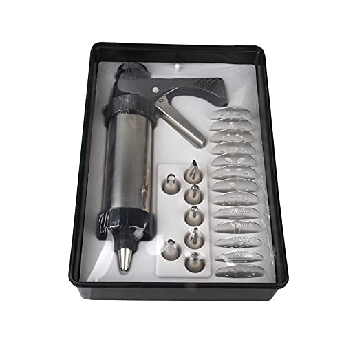Cookie Press Set, Stainless Steel Cookie Maker Biscuit Press Icing Gun Set With 13 Metal Cookie Press Discs For Cake Decoration #TOP7