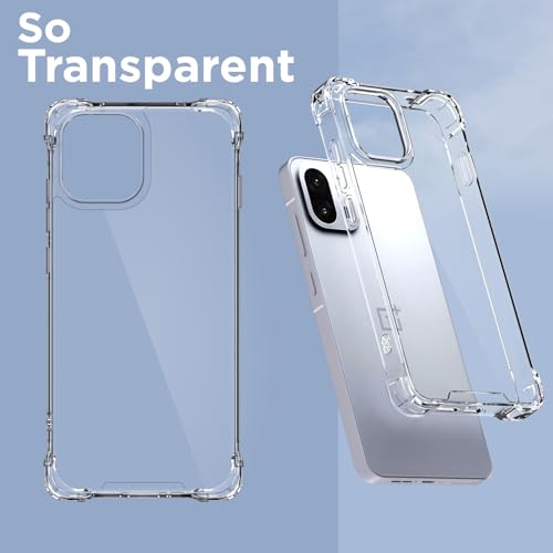 Image of Outlouders Back Cover for OnePlus 13S 5G Clear Transparent PC + TPU | Raised Edges | Shockproof Protection Bumper Case (Transparent)