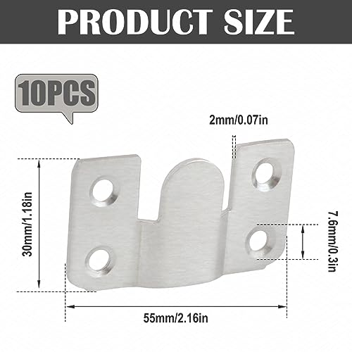 Image of 10Pcs Flush Mount Bracket Stainless Steel Sectional Interlocking Furniture Connector Z Clip Bracket Heavy Duty Photo Frame Hook (Large,5.5CM)