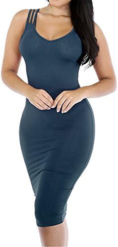 Regna X Women's V Neck Summer Sexy Strappy Cami Dress (Plus Sizes/Summer Thin Material)