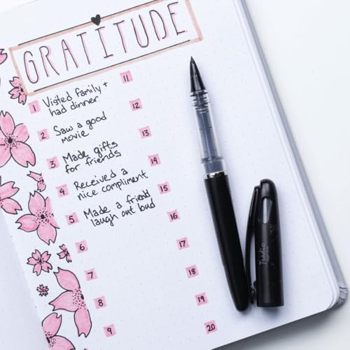 Image of Pentel Tradio Stylo Fountain Pen | Plastic Ribbed Body | Sleek Black Body | Black Ink, Pack of 1