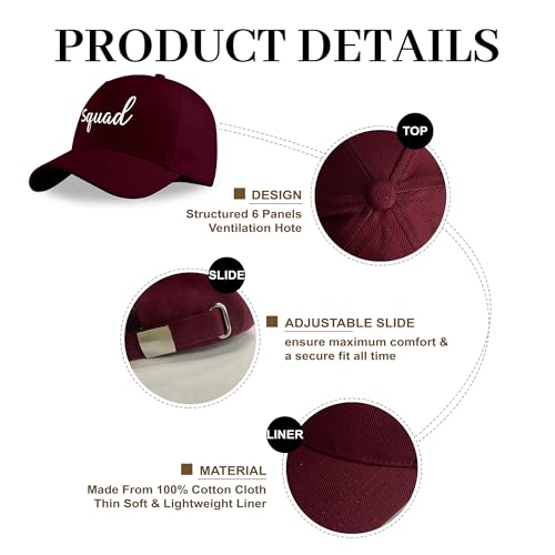 Image of LADY&HOME Bachelor /Bachelorette Party Baseball Hats Set, Embroidered Adjustable Cotton Truck Caps