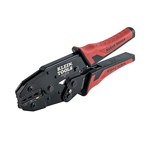 Image of Klein Tools 3005CR Wire Crimper Tool, Ratcheting Insulated Terminal Crimper for 10 to 22 AWG Wire