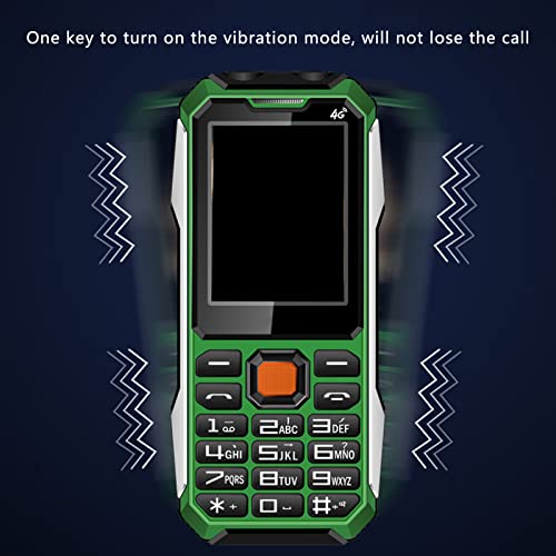 Olåst Seniortelefon med Stor Knapp, SOS-knapp & Hög Volym (Grön)