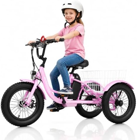 MOONCOOL Youth Electric Tricycle, 16 Inch 250W E-Trike, for Ages 6-12 image 1